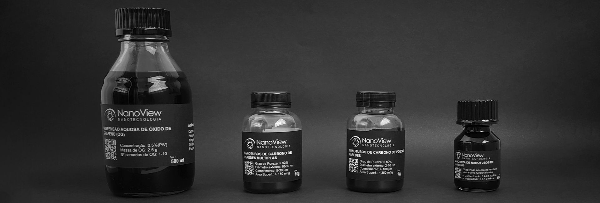 Frascos de óxido de grafeno e materiais avançados de carbono da NanoView